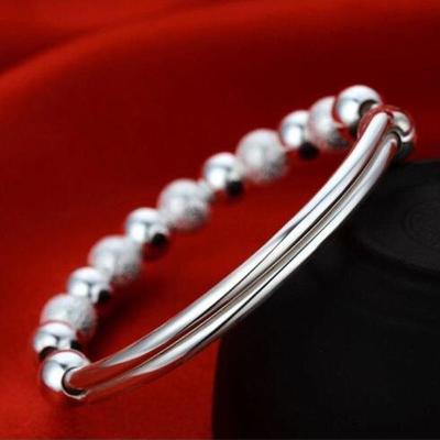 China Good Jewelry FASHIONABLE Korean Women Fashion Beaded Bracelets Charm Bracelet Adjustable Silver Plated Bangles for sale