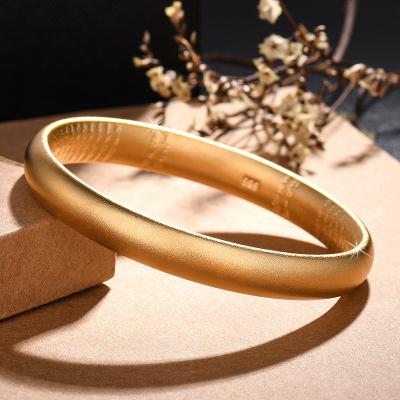 China Vintage Fashion Fine Jewelry Bangles Women Trendy Frosted Luxury Bangle Folder 24K Gold Plated Bracelets for sale