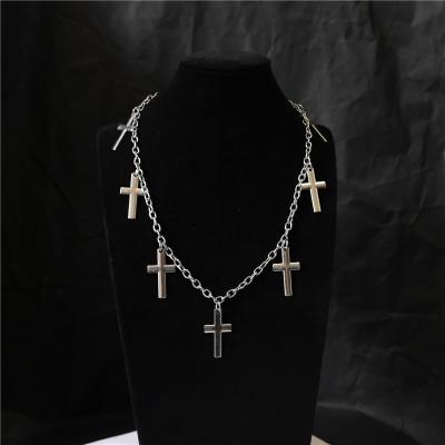 China TRENDY silver plated fashion punk creative trend personality cross pendant necklace for men and women for sale