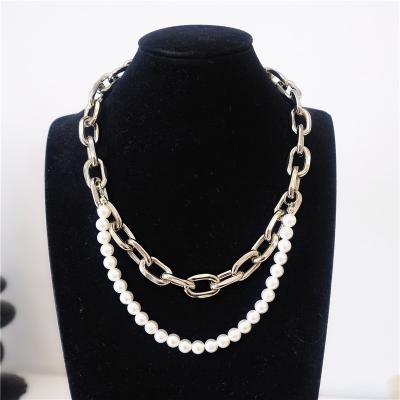 China Hot Cuban Chain Choker Chain Choker Hot Hiphop Vendor Basic Punk Necklace for Men and Women Retro Patchwork Bead Solid Metal for sale