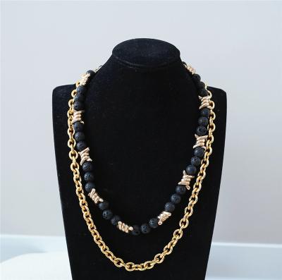 China Hiphop Iced Out Real Double Hiphop Cuban Links Heavy Copper Gold Plated Thorns Cuban Chain Necklace For Sale for sale