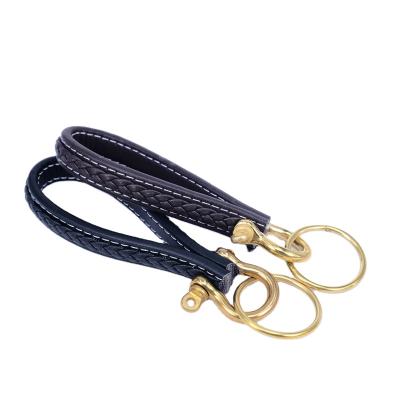 China Retro Personality Leather Brass Horseshoe Leather Creative Car Punk New PU Buckle Key Chain for sale