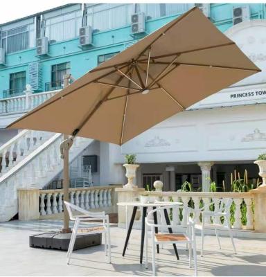 China Contemporary hotel outdoor high quality rectangular solar cantilever patio restaurant garden parasol commercial umbrella for sale