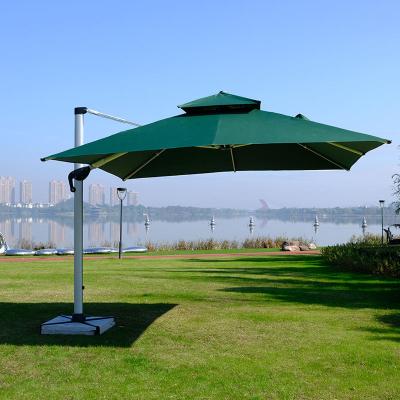 China Luxury Hotel Contemporary Aluminum Patio Rectangle Parasol Hanging Heavy Duty Outdoor Cantilever Umbrella for sale