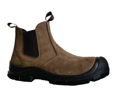 中国 SJNO.802 steel toe laceless style injection construction PU leather upper safety shoes work boots 販売のため