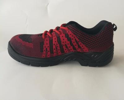 China New steel toe style low cut lightweight sport style safety shoes, flyknit mesh upper, desma machine simillar injected PU outsole for sale