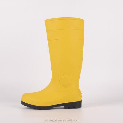 China unisex industry steel safety pvc yellow toe rain boots made in china for sale