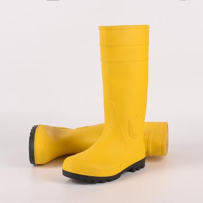 China Cheap Custom Men's Steel Toe Rubber Rain Boots Waterproof Rubber Boots With Steel Toe And Steel Mid Sole à venda