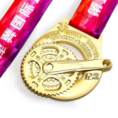 China Cheap Europe Factory Price Supplier Gold Silver Antique Bronze Christmas Medal With Ribbon for sale