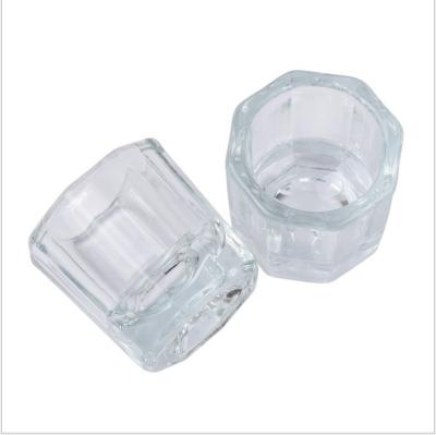 China Nail Art DIY Tools Acrylic Nail Cup Crystal Glass Dappen Dish Lid Powder Liquid Acrylic Nail Cup Holder Equipment Nail Tool For Nails for sale