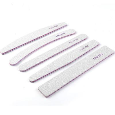 China Nail Folder Nail Files Sanding Buffer Manicure Art Tool Double Sided 100/180 Bulk Grit Manicure Set Nail File Double Sided Polishing Strip for sale