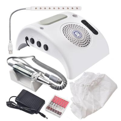 China ABS Plastic 3 in 1 Nail Grinder Drill Dust Collector Manicure Polishing Machine with LED Nail Art Tools Salon Manicure Nail Polish Machin Desktop for sale