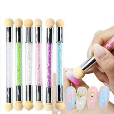 China Flowering NAIL Nail Art Brush Diamond Rod Dual Head Sponge Printing Pen for sale