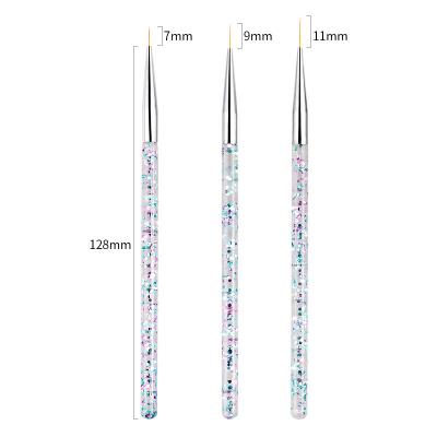 China Wholesale NAIL Art Pen Painted Line Tool Nail Glitter Handle Nail 3pcs/Sets Pen Liner Brush Graffiti Flower Line Drawing for sale