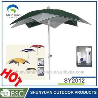 China Outdoor Furniture with Double Decker and Color Fashion Beach Parasol Umbrella for sale