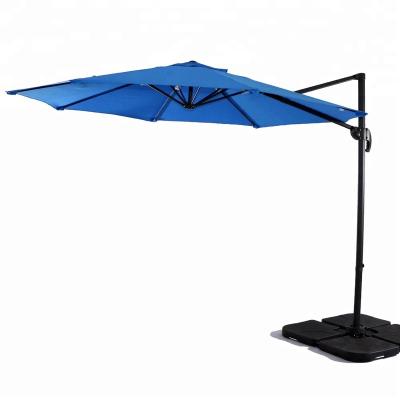 China 10ft Outdoor Polyester Patio Umbrella Crank Design Side Crank Pole Side Garden Sun Commercial Beach Custom Cantilever Aluminum Patio Umbrella for sale