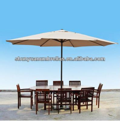 China Outdoor Furniture 13' Feet Beige Aluminum Outdoor Patio Umbrella Deck Gazebo Sun Shade Cover for sale