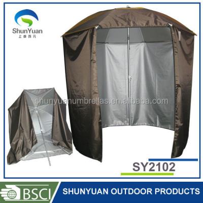 China Outdoor furniture 210cm aluminum&fiber frame carp fishing umbrella with airvent&sunshade screen&sidewall for sale