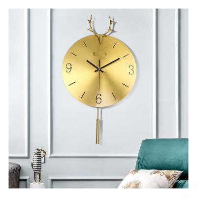 China Antique style design contemporary pendulum wall clock for home decoration brass pendulum clock for sale