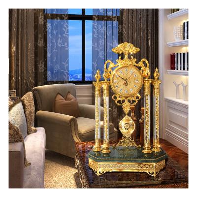 China Class retro creative illustration of home office gold clock decoration swing function clock furnishings for sale