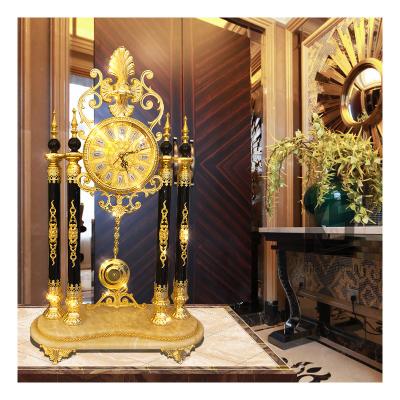 China European Home Gold Crystal Custom Clock Desktop Eclectic Luxury Clock Decoration Design for sale