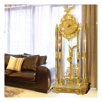 China Home Furnishing Antique Grandfather Clock Home Decoration Retro European Style Table Clock for sale