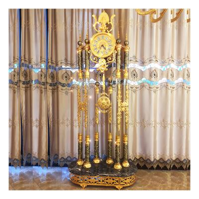 China European Style Antique Gold Custom Clock Home Decoration Floor Clock Luxury Crystal Grandfather Clock for sale