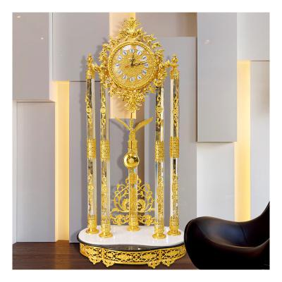 China European retro antique style grandfather clock home decoration villa living room pendulum clock art luxury grandfather clock for sale