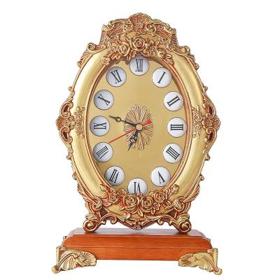 China Traditional Brass Solid Wood Silent Table Clock Home Decoration Clock Movement Desk Clock for sale