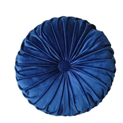 China Anti Dust Mites Soft Round Velvet Handcrafted Pleated Function Sofa Cushion Pumpkin Vehicle Wheel Home Decorative Tiles For Couch for sale