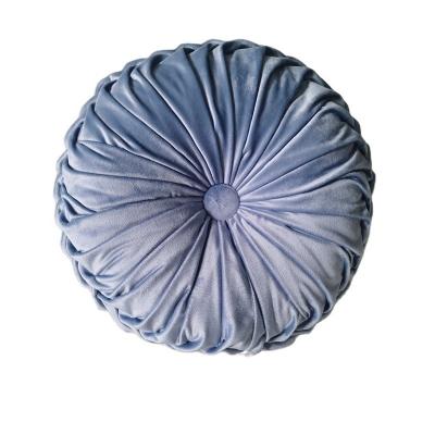 China European Style Anti Dust Mite Sofa Chair Pillow Luxury Velvet Cushion Pleated Fabric Wheel Pumpkin Handmade Round Cushions for sale