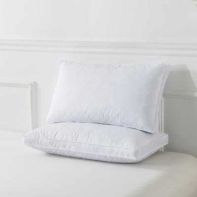 China Anti Dust Mite Fabricated White Three Dimensional Single Goose Down Feather Pillow Insert Cushion Cotton Cover Home for sale