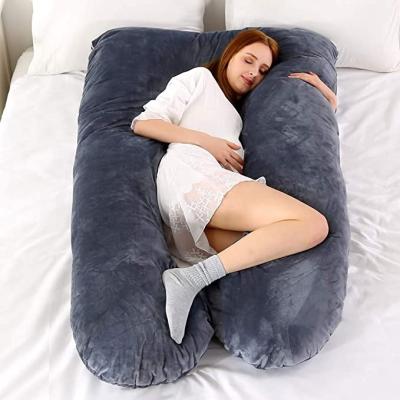 China Pregnant Women Support Cushion Body Comfortable Pregnancy Sleep Folded Maternity Pillow With U-Shape Washable Outer Cover for sale