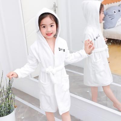 China Amazon Hypoallergenic Warm 100% Organic Kids Flannel Pajamas Bath Towel Toweling Baby Hooded Bathrobe for sale