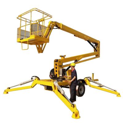 China Advertising Company 10~18m Towable Articulating Boom Man Lift Man Lift Motor Hoist Shop Crane Cherry Lift Red for sale