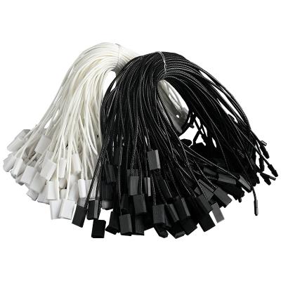 China Plastic Tag Black Rope Seal Label Rope Clothes for sale