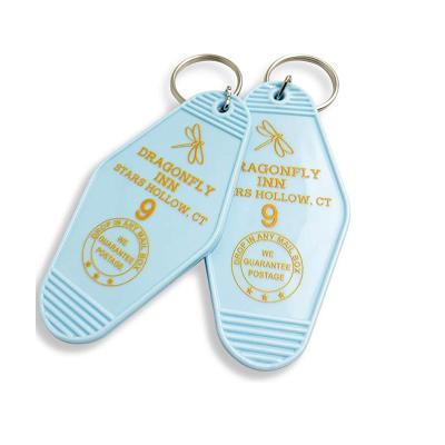 China Waterproof Custom Plastic Acrylic Keychains Logo ABS Motel Key Ring Blank Hotel Key Chain Key Tag Your Design Inspired Key Chain for sale