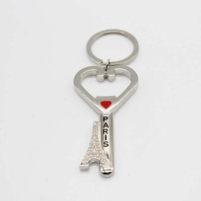 China Wholesale bulk custom made girly enamel keychains souvenir gifts promotion heart chain charms for sale