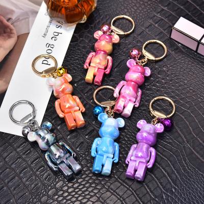 China Durable Creative Cute Floating Acrylic Liquid Key Chain Mini Beverage Tea Drinks Cup Key Chain Bottle Resin Bottle for sale