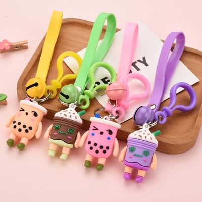 China Mini Beverage Beverage Tea Beverage Cup Bottle Durable Soft Cute Resin Acrylic Liquid PVC Key Chain Key Chain for sale