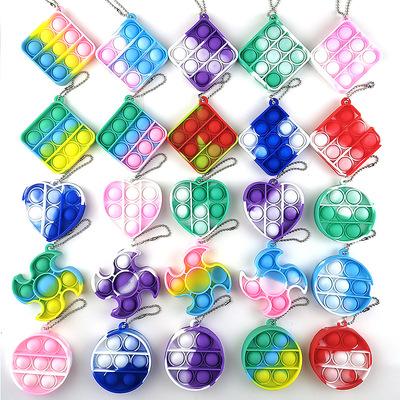 China 2021 Hot Sale North American Amazon Amazon Bouncy Person Toys Bubble Sensory Heart Shape Key Chain POP Silicone Soft Anti-stress for sale