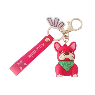 China Cheap Custom Wrist Lanyard Plant Silicone Bracelet Bunny Christmas Keychain French Souvenir Gifts Promotion Keychains for sale