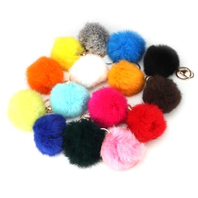 China 2020 Christmas Sale Christmas Gifts Plush Pom Pom Keychains Women Luxury Warm Fluffy Fur Ball Tassel Key Chain for sale