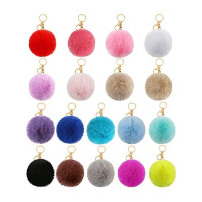 China 2020 Christmas Sale Christmas Gifts Plush Pom Pom Keychains Women Luxury Warm Fluffy Fur Ball Tassel Key Chain for sale