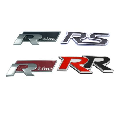 China Sports IN THE CURRENT Styling Auto Accessory Self Adhesive Line RR RS Car Emblem Badge Sticker 3D Metal Chrome S Decal for sale