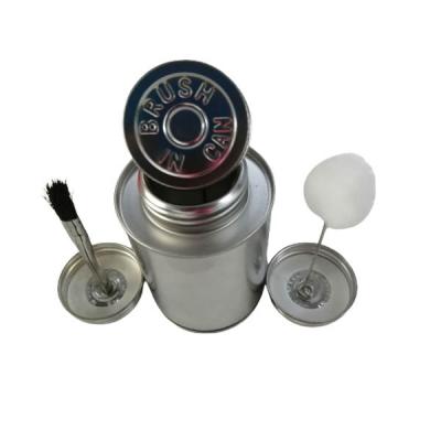 China Glue 100ML TIN CAN WITH BRUSH, 4OZ METAL TIN CAN WITH SCREW CAP FOR GLUE for sale