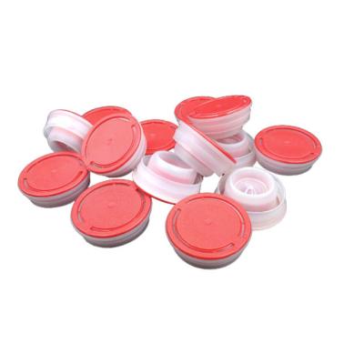 China Non Spill 32mm 42mm Spout Plastic Cap 57mm For Motor Oil Tin Can , Plastic Caps For Paint Tin Cans for sale