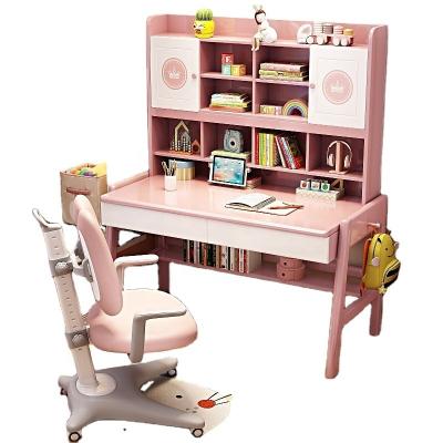 China Environmental Material Modern wholesale children desk with bookshelf for kids desk and chair study table for sale