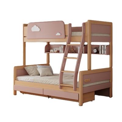 China High-quality Multi function customization children wooden double bed designs with stairs children bunk bed for sale