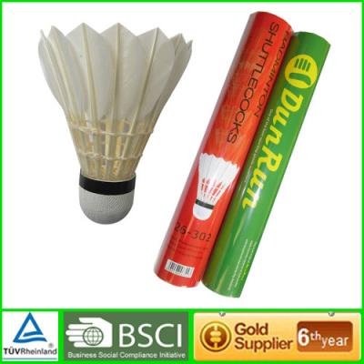 China DunRun adult goose Badminton goose feather shuttlecock Cork base for sale